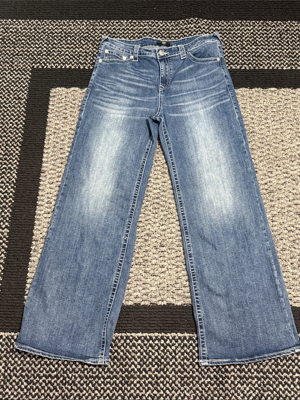 True Religion Bobbi Baggy Women's 30 Wide Leg Retro Stretch Denim Jeans Casual